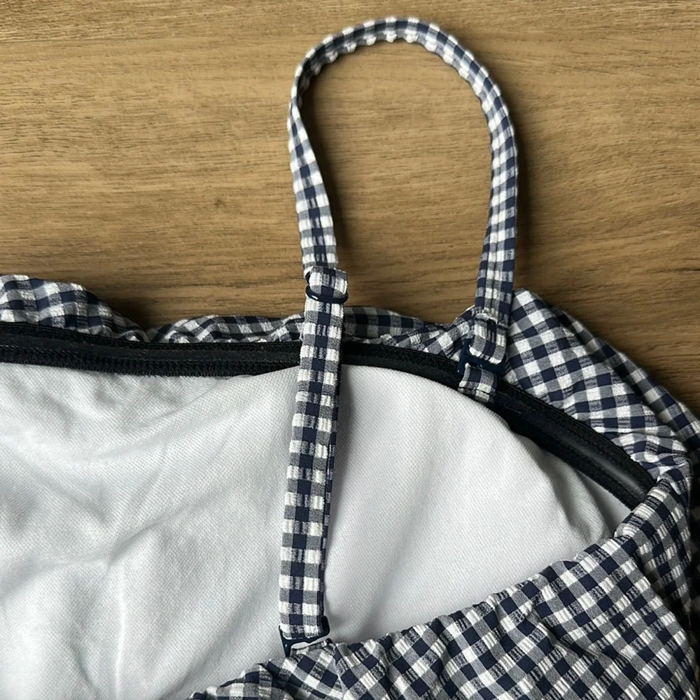 KONA  SOL SIZE L  Blue Navy and White Gingham Swimsuit - Picture 9 of 10